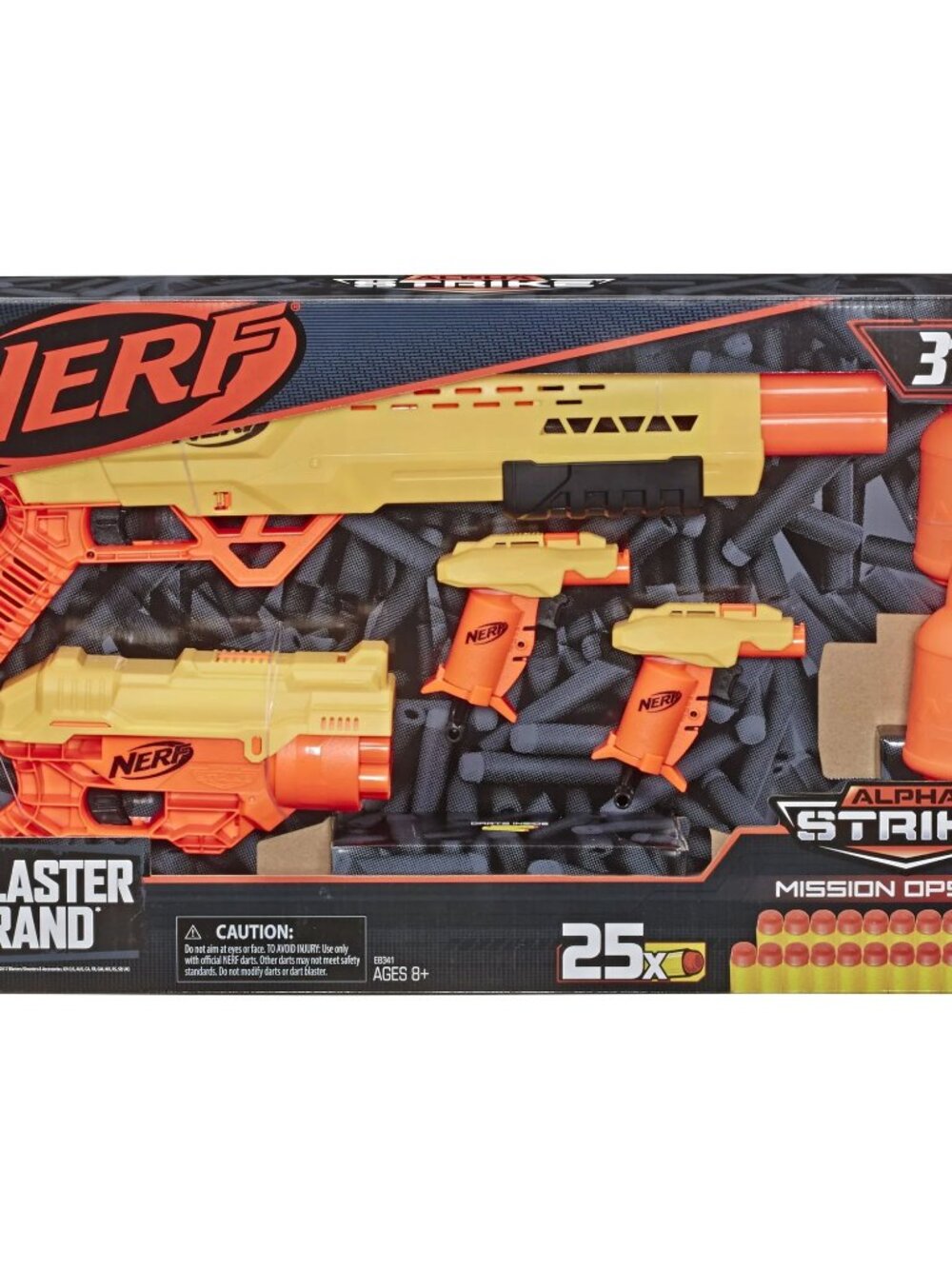 Nerf Alpha Strike Mission Ops Set, 4 Blasters, 2 Half-Targets, 25 Nerf Darts New